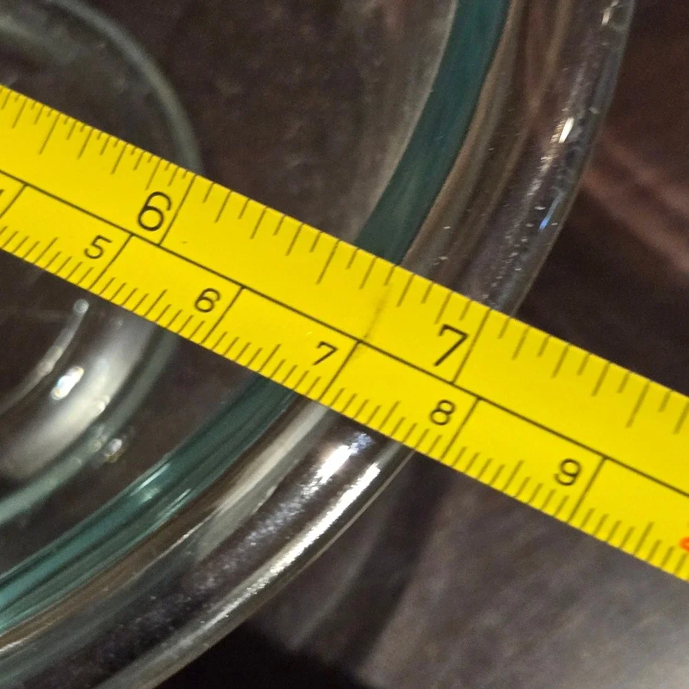 Vtg Pyrex Clear Blue Glass Nesting Mixing Bowls Set of 3 Prep 1 - 2.5 qt Serving